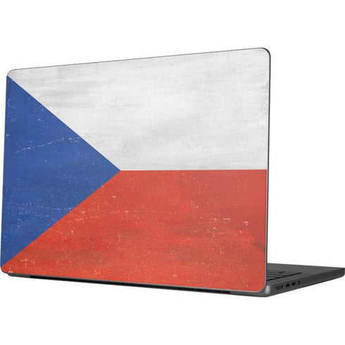 Czech Republic Flag Distressed Apple MacBook Pro 14-inch Skin
